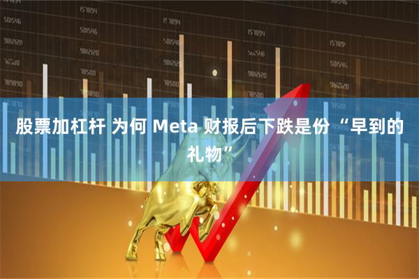 股票加杠杆 为何 Meta 财报后下跌是份 “早到的礼物”