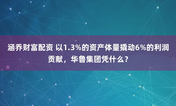 涵乔财富配资 以1.3%的资产体量撬动6%的利润贡献，华鲁集团凭什么？