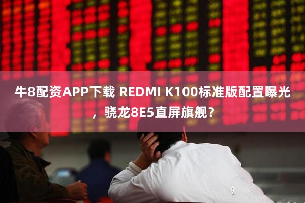 牛8配资APP下载 REDMI K100标准版配置曝光，骁龙8E5直屏旗舰？